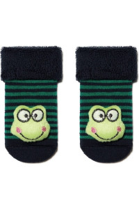 Шкарпетки дитячі Conte-kids Sof-tiki 18С-263СП (399) махрові з аплікацією Жабеня