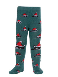 Колготки дитячі Conte-kids новорічні 19С-96/1СП (557) з помпоном «Xmas cat»