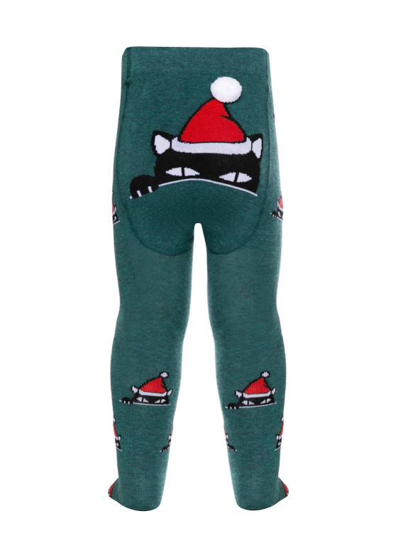 Колготки дитячі Conte-kids новорічні 19С-96/1СП (557) з помпоном «Xmas cat»