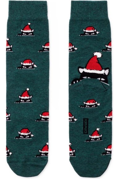 Носки мужские Conte Новогодние (524) 19с-66сп с пушистой нитью «Xmas cat»