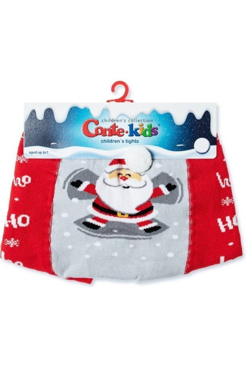Колготки дитячі Conte-kids новорічні 19С-96/1СП (556) «Santa Claus» з помпоном