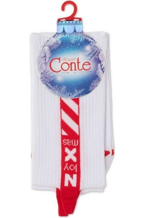 Шкарпетки жіночі Conte Новорічні 21С-33СП (280) з пікотом-язичком «Xmas»